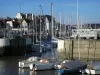 Deauville - Côte Fleurie (Flower coast): sailboats in the port and villas