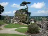 Domfront - Garden of the castle overlooking the surrounding landscape; in the Normandie-Maine Regional Nature Park