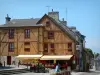 Domfront - Half-timbered house overlooking the Place Saint-Julien square