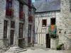 Domfront - Facades of houses in the medieval town
