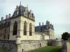 Écouen castle - National Museum of the Renaissance - Dry ditch, chapel and facades of the Renaissance castle