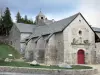 Ermita de Font-Romeu - Ermita de Nuestra Señora de Font-Romeu, situado en el municipio de Font-Romeu-Odeillo-Via, en el Parque Natural Regional del Pirineo catalán Portal y el campanario de la capilla de la ermita