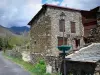 Évol - Stone house in the hamlet of Évol and surrounding landscape; in the Regional Natural Park of the Catalan Pyrenees