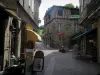 Figeac - Street, shops and houses in the old town, in the Quercy