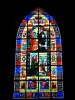 Fougères - Inside of the Saint Léonard church: stained glass windows