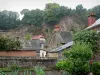 Fougères - Vegetable garden, houses, rock faces and trees