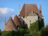 Fourchaud castle - Keep and towers of the medieval fortress; in the town of Besson, in the Bourbonnais countryside