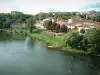 Gaillac - The River Tarn, bank, trees and houses of the city