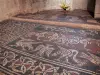 Ganagobie monastery - Inside of the church of the Benedictine convent: medieval mosaics (Romanic mosaic)
