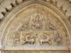 Ganagobie monastery - Portal of the Romanesque church of the Benedictine convent: sculptures of the tympanum