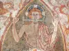 Gargilesse-Dampierre - Inside Notre-Dame Romanesque church: fresco in the crypt