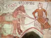 Gargilesse-Dampierre - Inside Notre-Dame Romanesque church: fresco in the Crypt