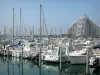 La Grande-Motte - Boats and sailboats of the sailing port and building of the seaside resort