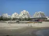 La Grande-Motte - Buildings and beach of the seaside resort