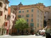 Grasse - Square of the old town with colourful houses