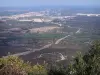 Guidon du Bouquet - From the Guidon du Bouquet (summit of mount Bouquet), view of trees in the foreground, Gard scrubland and surrounding landscape