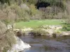 Haute-Loire landscapes - Allier gorges: Allier river crossing a green and wooded landscape