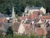 Hérisson - Campanario de San Salvador (el remanente de la antigua iglesia de San Salvador), Notre Dame y los tejados de la villa medieval