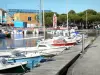 Hourtin-Carcans lake - Hourtin marina and its moored boats 