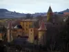 Jarnioux - Castle with towers in the Pierres Dorées (golden stones) area