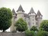 Kasteel van Val - Middeleeuwse vesting met zijn torens met kantelen aangevuld met peper-pot daken