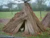 Kerhinet - Reed se deriva (de paja) la vivienda de una gallina en el Parque Natural Regional de Brière