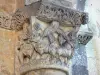La Sauve-Majeureの修道院 - 修道院教会の彫刻が施された首都：バイコーポレートライオンズ