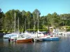 Lacanau lake - Lacanau marina with its moored boats 