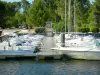 Lacanau lake - Lacanau marina with its moored boats 