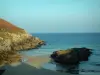 Landscapes of the Brittany coast - Small sandy beach with rock, coast and the sea (Atlantic Ocean)