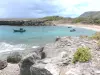 Landscapes of the Guadeloupe - Island of La Désirade: views of the Baie-Mahault beach and the Great Mountain in the background