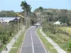 Landscapes of the Guadeloupe - Beauport road, in the town of Port-Louis and the island of Grande-Terre