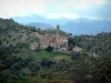 Landscapes of the inland Corsica - Mountain village surrounded by trees