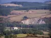 Landscapes of Southern Burgundy - Meadows, rock face, fields, trees and forest