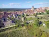 Landscapes of the Yonne - View of the village of Vézelay perched on its hill