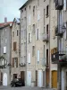 Langogne - Facades of houses in the town