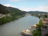 Lanscapes of Alpes-de-Haute-Provence - Durance river, houses of the city of Sisteron and hills