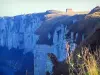 Lanscapes of Normandy - High vegetation in foreground with view of the cliffs of the Alabaster coast, in the Pays de caux area