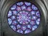 Laon - Inside Notre-Dame cathedral: rose windows of the eastern