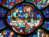 Laon - Inside Notre-Dame cathedral: stained glass windows of the choir