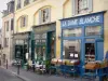 Latin district - Restaurant terrace and shop of the Montagne-Sainte-Geneviève street