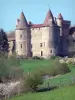 Lespinasse castle - Medieval fortified castle bordered by flowering meadows