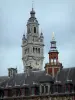 Lille - Campanile campanario y la Cámara Bolsa de Valores Antiguo de Comercio e Industria