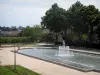 Limoges - Gardens of the Bishop's palace: pond with fountains