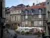 Limoges - Fontaine-des-Barres square with café terrace, fountain and houses