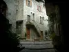 Lucéram - Narrow street in the village with stone house