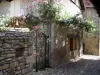 Martel - House with climbing roses, in the Quercy