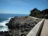 Martin Cape - Footpath running alongside the rocks of Martin Cape and the sea