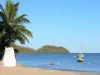 Martinique beaches - Cove beach Donkey overlooking the islet at Ramiers and the Caribbean Sea dotted with boats; in the town of Trois-Îlets