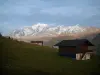 Mont-Blanc - Chalets alpinos y Mont-Blanc masiva